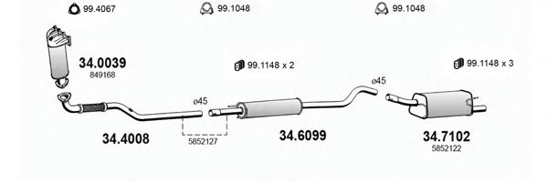 ASSO ART1733 Exhaust System